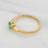 Anillo Solitario esmeralda 0.30 pts Esmeralda 1pts 1.75g / T7 Oro Amarillo 18K