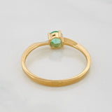Anillo Solitario esmeralda 0.30 pts Esmeralda 1pts 1.75g / T7 Oro Amarillo 18K