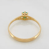 Anillo solitario esmeralda 0.17 pts Esmeralda 1pts 1.5g / T7 Oro Amarillo 18K