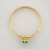 Anillo solitario esmeralda 0.17 pts Esmeralda 1pts 1.5g / T7 Oro Amarillo 18K