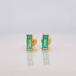 Topos Rectangular esmeralda 0.42 pts Esmeralda 1pts 0.9g / 2.78mm Oro Amarillo 18K