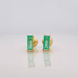 Topos Rectangular esmeralda 0.42 pts Esmeralda 1pts 0.9g / 2.78mm Oro Amarillo 18K