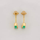 Topos Rectangular esmeralda 0.42 pts Esmeralda 1pts 0.9g / 2.78mm Oro Amarillo 18K