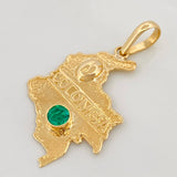 Dije Mapa colombia esmeralda 0.27 pts Esmeralda 1pts 2.15g / 4cm Oro Amarillo 18K