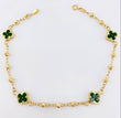Pulso Militar Treboles Flores Verdes 3.25gr / 19cm / 8.2mm Oro Amarillo Nac.Esp. 18K *