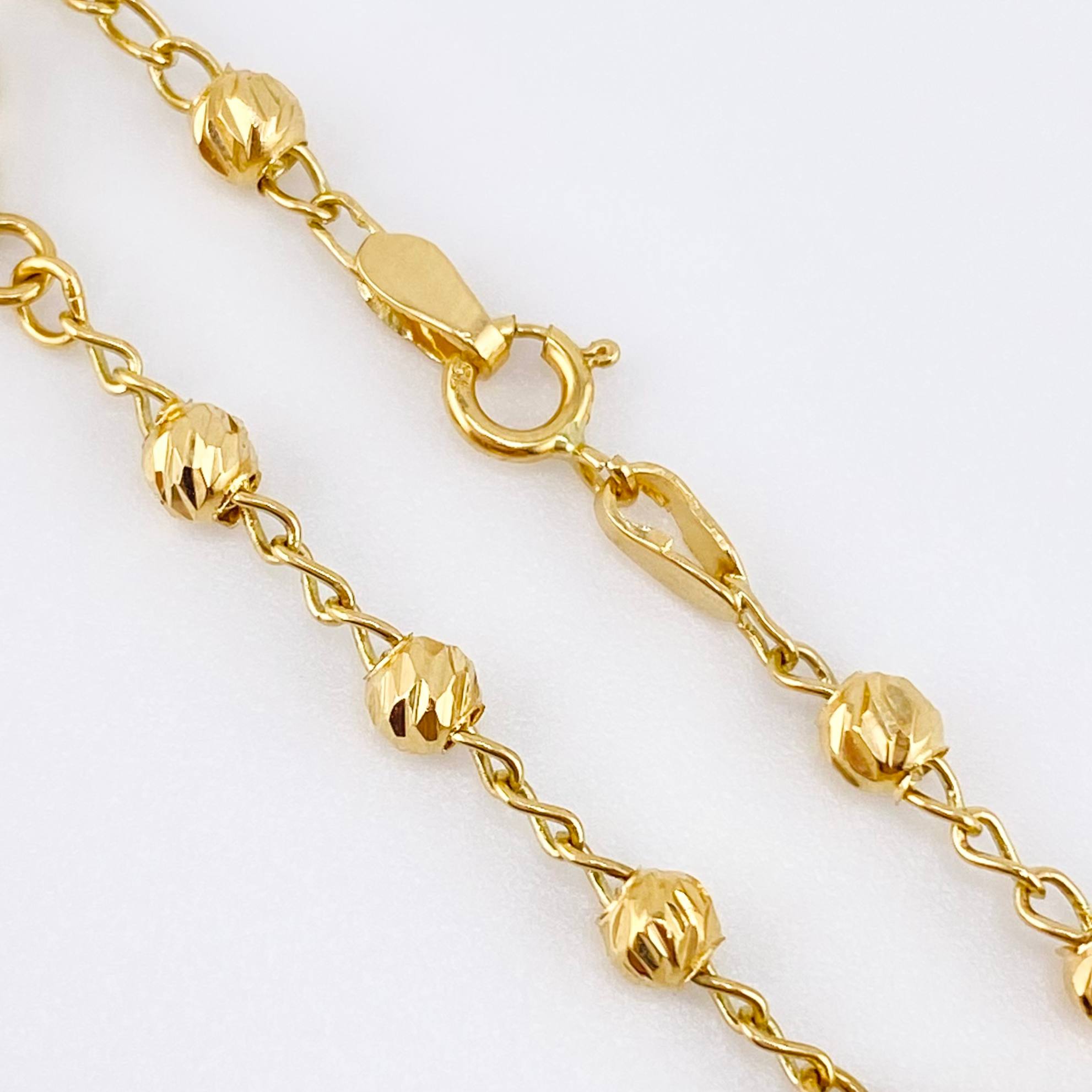 Pulso Militar Treboles Flores Verdes 3.25gr / 19cm / 8.2mm Oro Amarillo Nac.Esp. 18K *