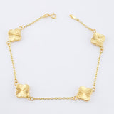 Pulso Trebol Aro Seguido Diamantado 3gr / 18.5cm / 10mm Oro Amarillo Nac.Esp. 18K ©