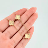 Pulso Aro seguido Treboles Diamantados 3.1gr / 18.5cm / 10mm Oro Amarillo Nac.Esp. 18K