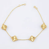 Pulso Aro seguido Trebol Diamantado 5.85gr / 18.5cm-20cm / 10mm Oro Amarillo Nac.Esp. 18K