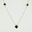 Cadena Aro seguido Trebol Onix Negro 3gr / 42.5cm-45.5cm / 7.5mm Oro Amarillo Nac.Esp. 18K