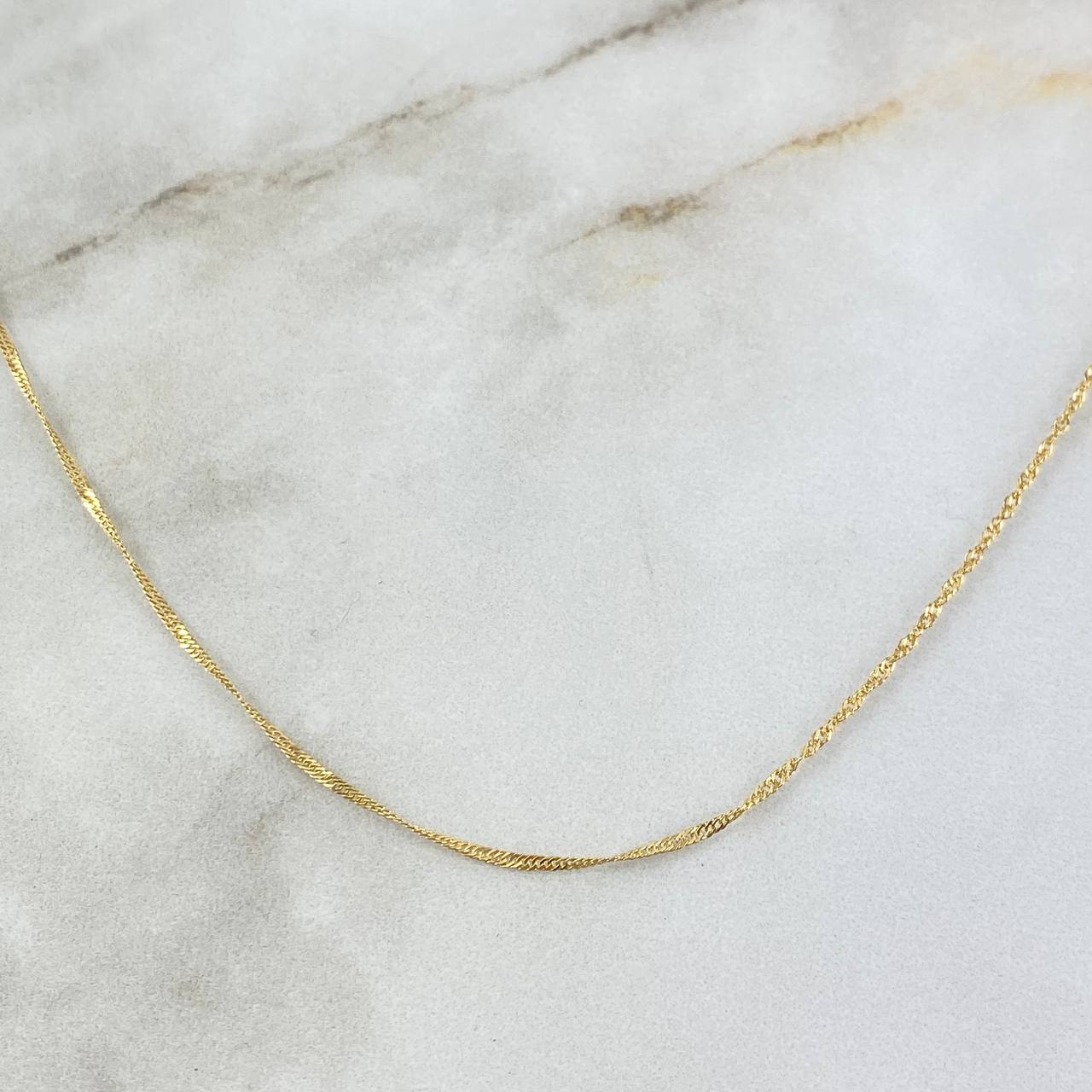Cadena Singapur 1.4gr / 50cm / 1.1mm Oro Amarillo +3Ⴃ