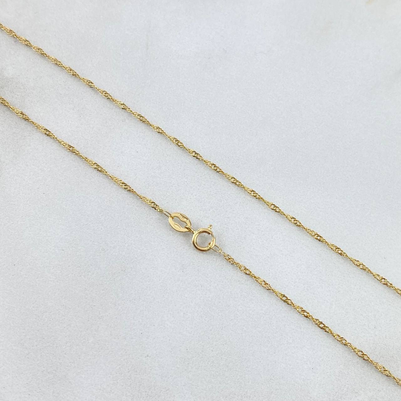 Cadena Singapur 1.4gr / 50cm / 1.1mm Oro Amarillo +3Ⴃ