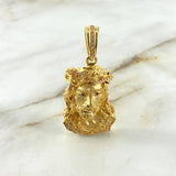 Dije Rostro de Cristo 18.3gr / 5.8cm / Circones Blancos Azules Oro Amarillo ©