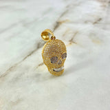 Dije Calavera 8.15gr / 3.8cm / Circones Blancos Dos Oros Amarillo Blanco ©