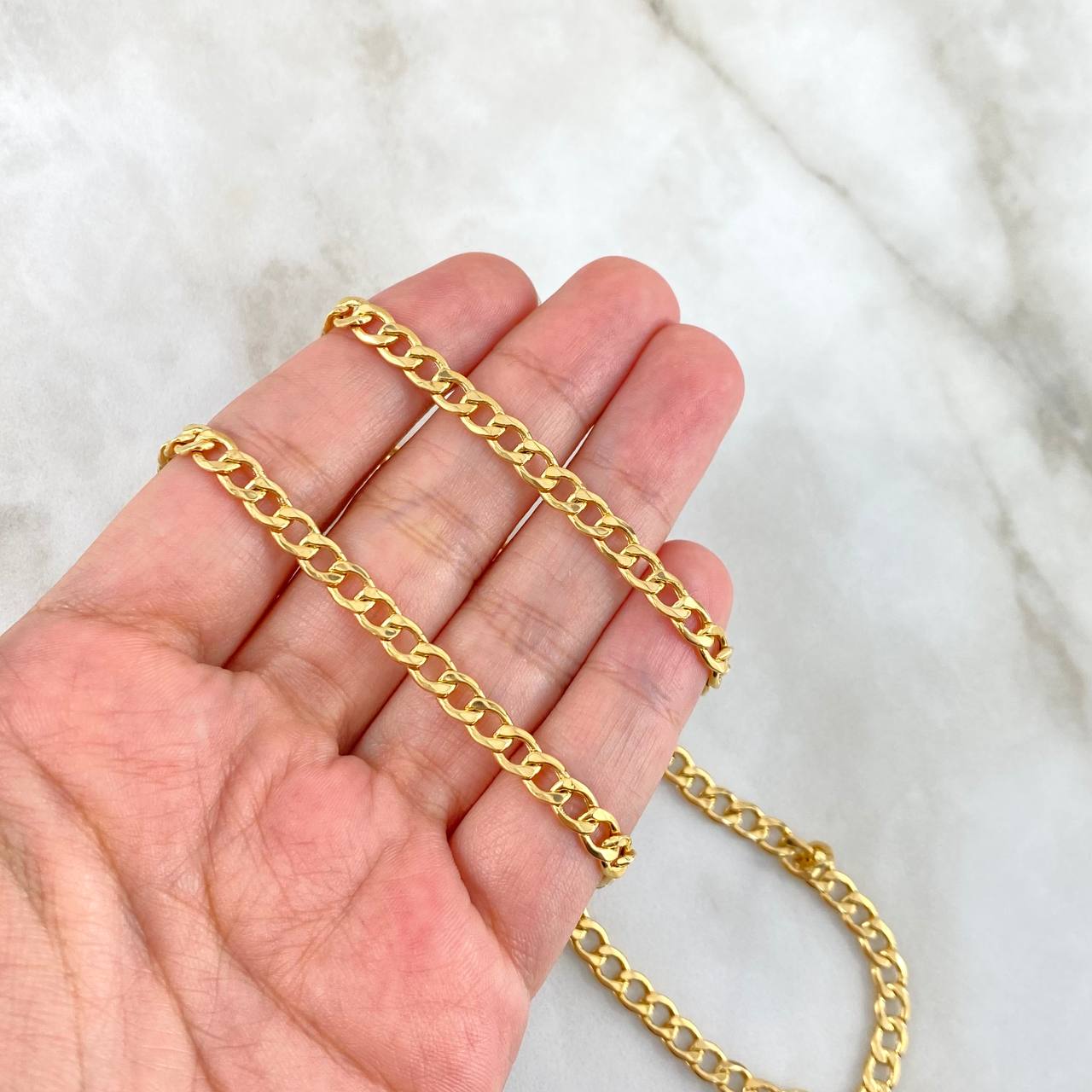 Cadena Cubana 12.8gr / 60cm / 4.8mm Oro Amarillo +0 *