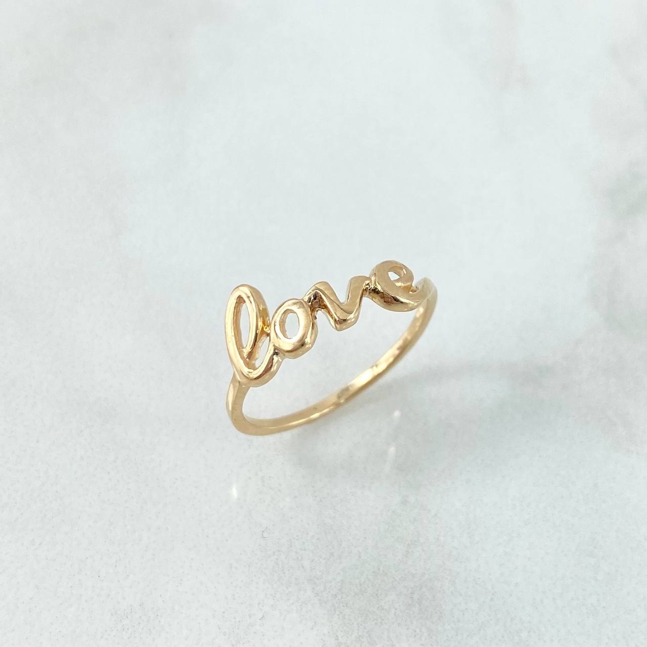 Anillo Love 0.95gr / T7 3/4 / Liso Oro Amarillo 18K