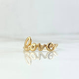 Anillo Love 0.95gr / T7 3/4 / Liso Oro Amarillo 18K