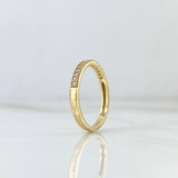 Anillo Churumbela Cuadros 2.25gr / T6 1/2 / Circones Blancos Oro Amarillo ©