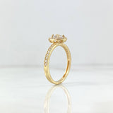 Anillo Solitario Halo Tupido 3gr / T8 / Circones Blancos Oro Amarillo ©