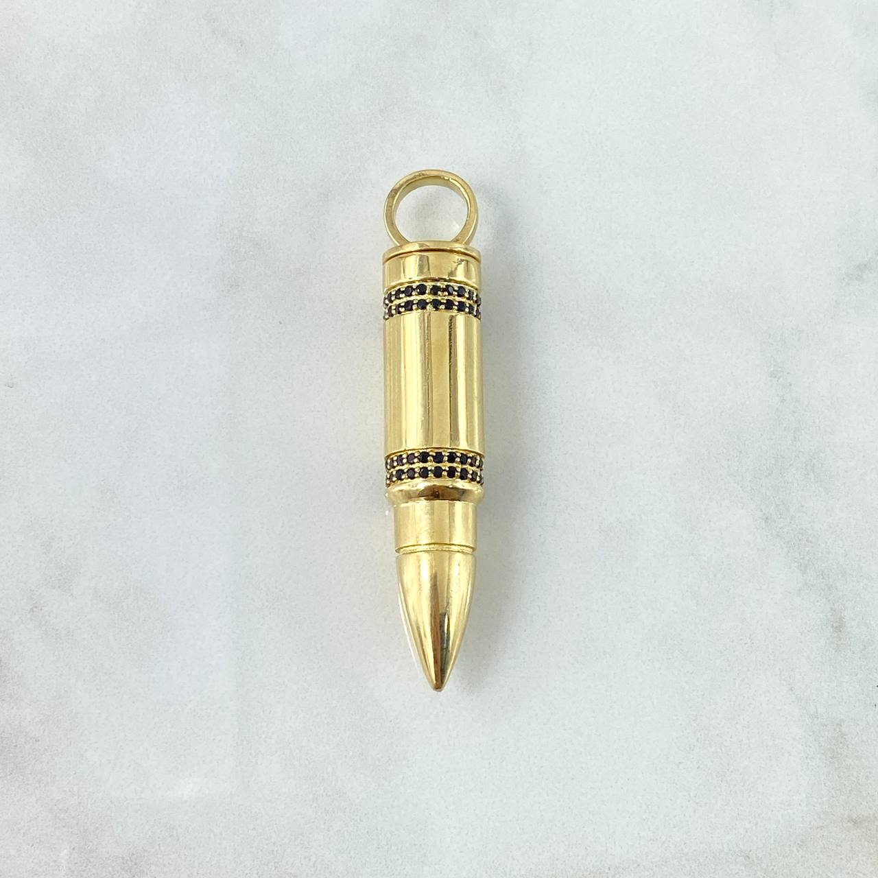 Dije Bala 19gr / 5.7cm / Circones Negros Oro Amarillo *