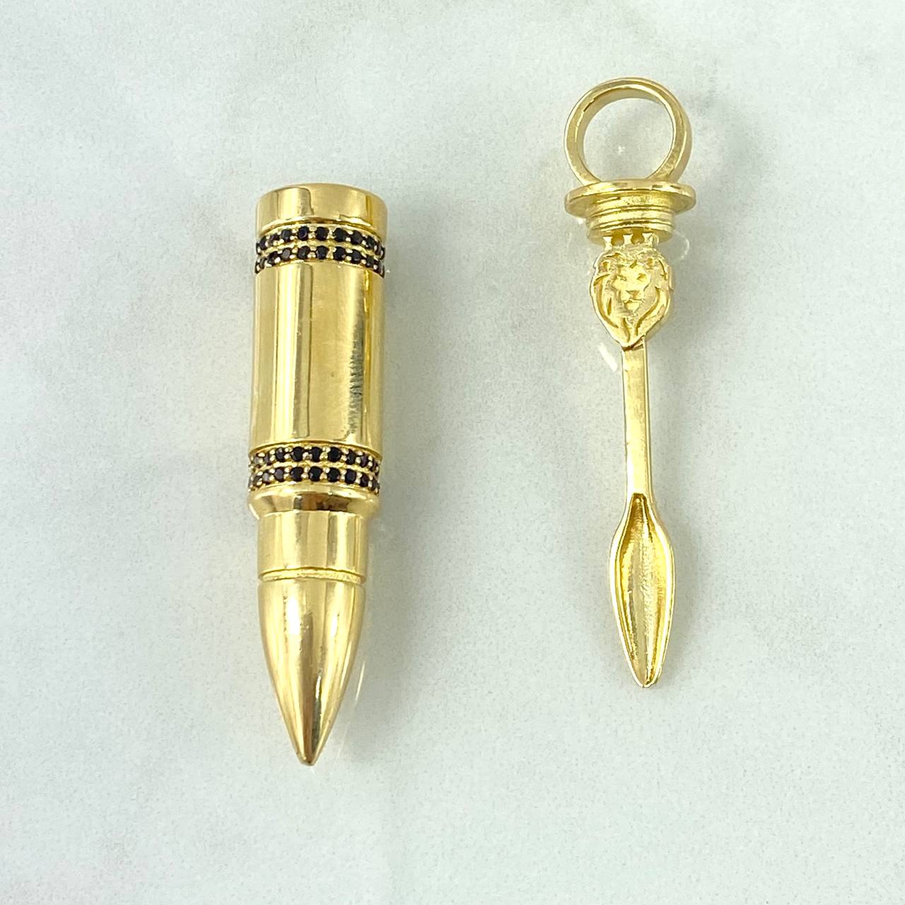 Dije Bala 19gr / 5.7cm / Circones Negros Oro Amarillo *