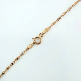 Cadena Singapur 2.7gr / 60cm / 1.2mm Dos Oros Blanco Rosa +3 18K %