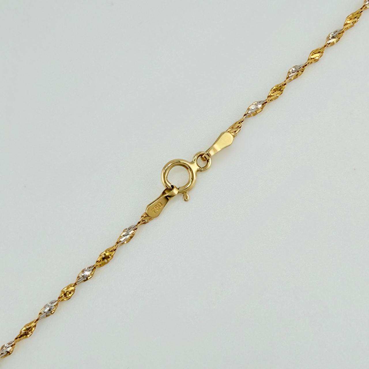 Cadena Singapur 2.85gr / 61cm / 1.25mm Dos Oros Amarillo Blanco +3 18K %