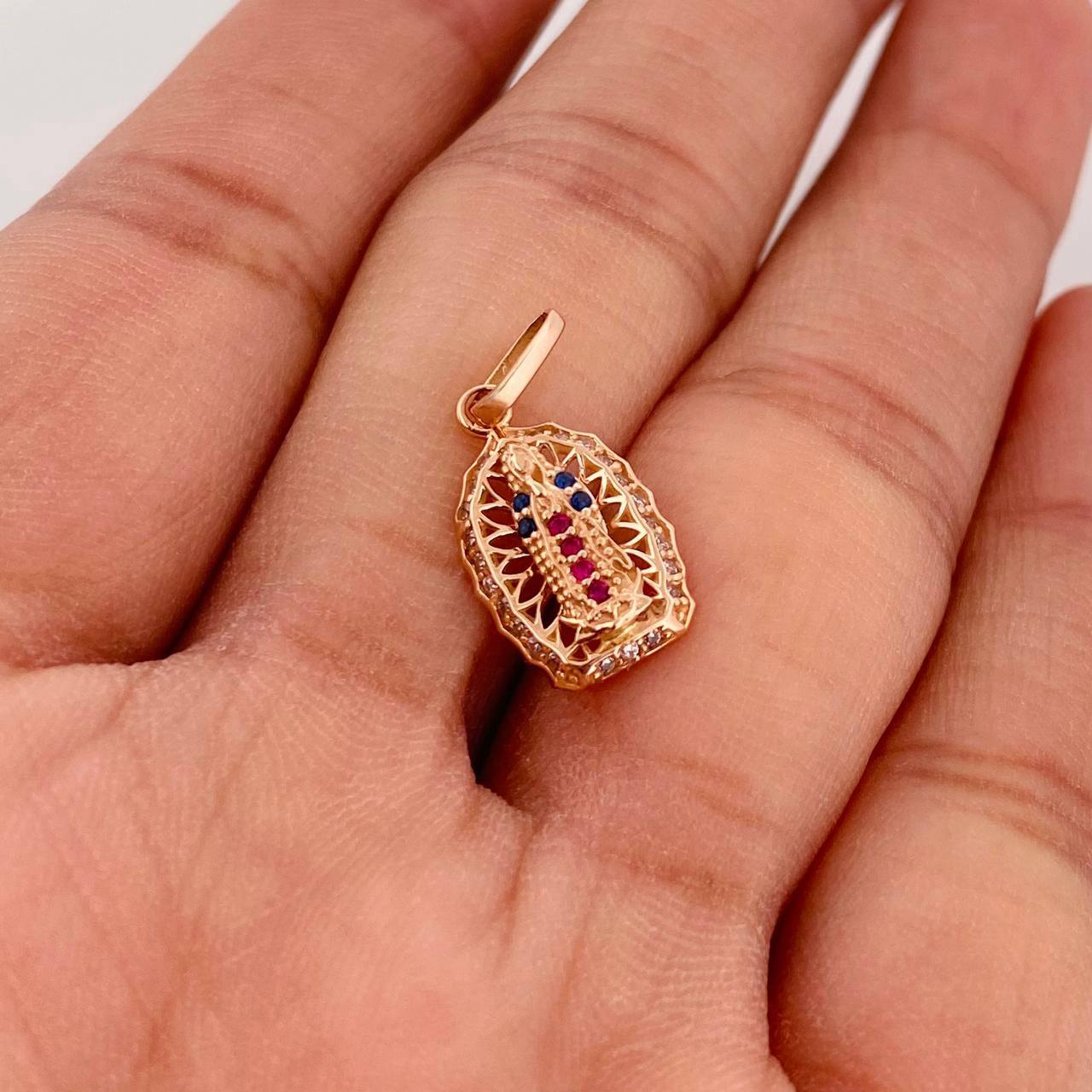 Dije Virgen de Guadalupe 1.25g / 2cm Oro Rosa 18K