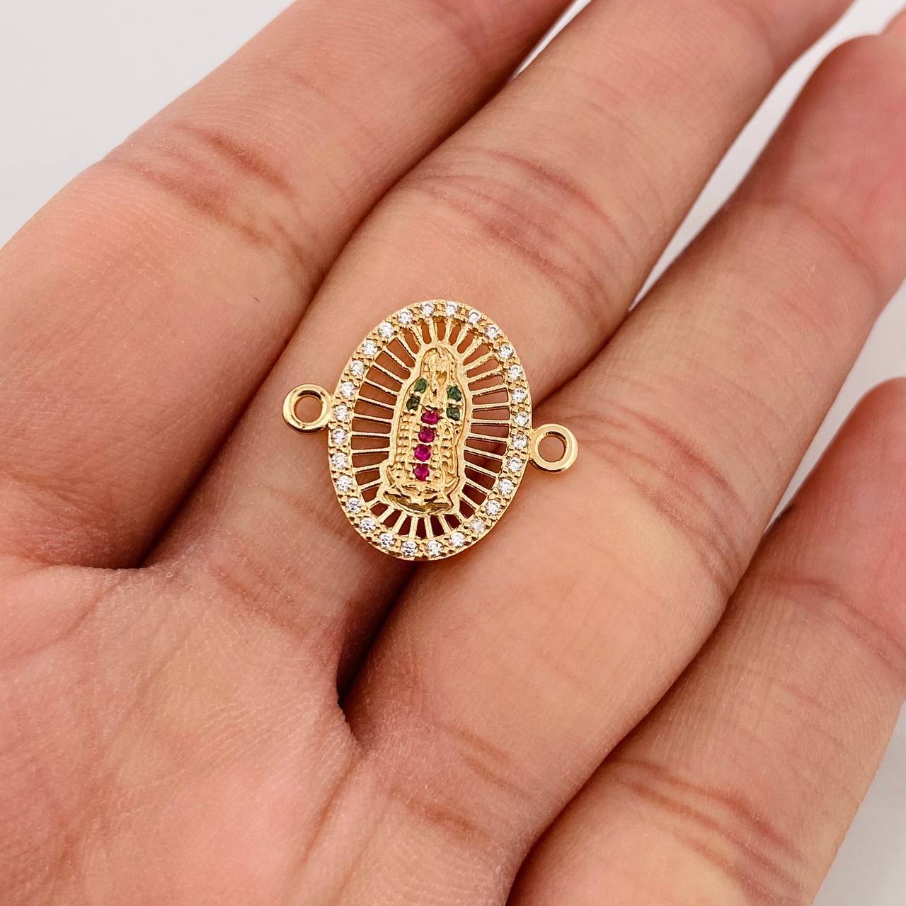 Herraje Virgen de Guadalupe 1.6g / 1.7cm Oro Amarillo 18K