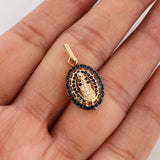 Dije Virgen de Guadalupe 1.6g / 2.3cm Dos Oros Negro Amarillo 18K
