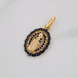 Dije Virgen de Guadalupe 1.6g / 2.3cm Dos Oros Negro Amarillo 18K