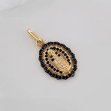Dije Virgen de Guadalupe 1.6g / 2.3cm Dos Oros Negro Amarillo 18K