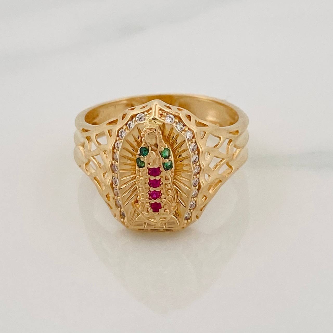 Anillo Virgen de Guadalupe 3.4g / T5 3/4 Oro Amarillo 18K