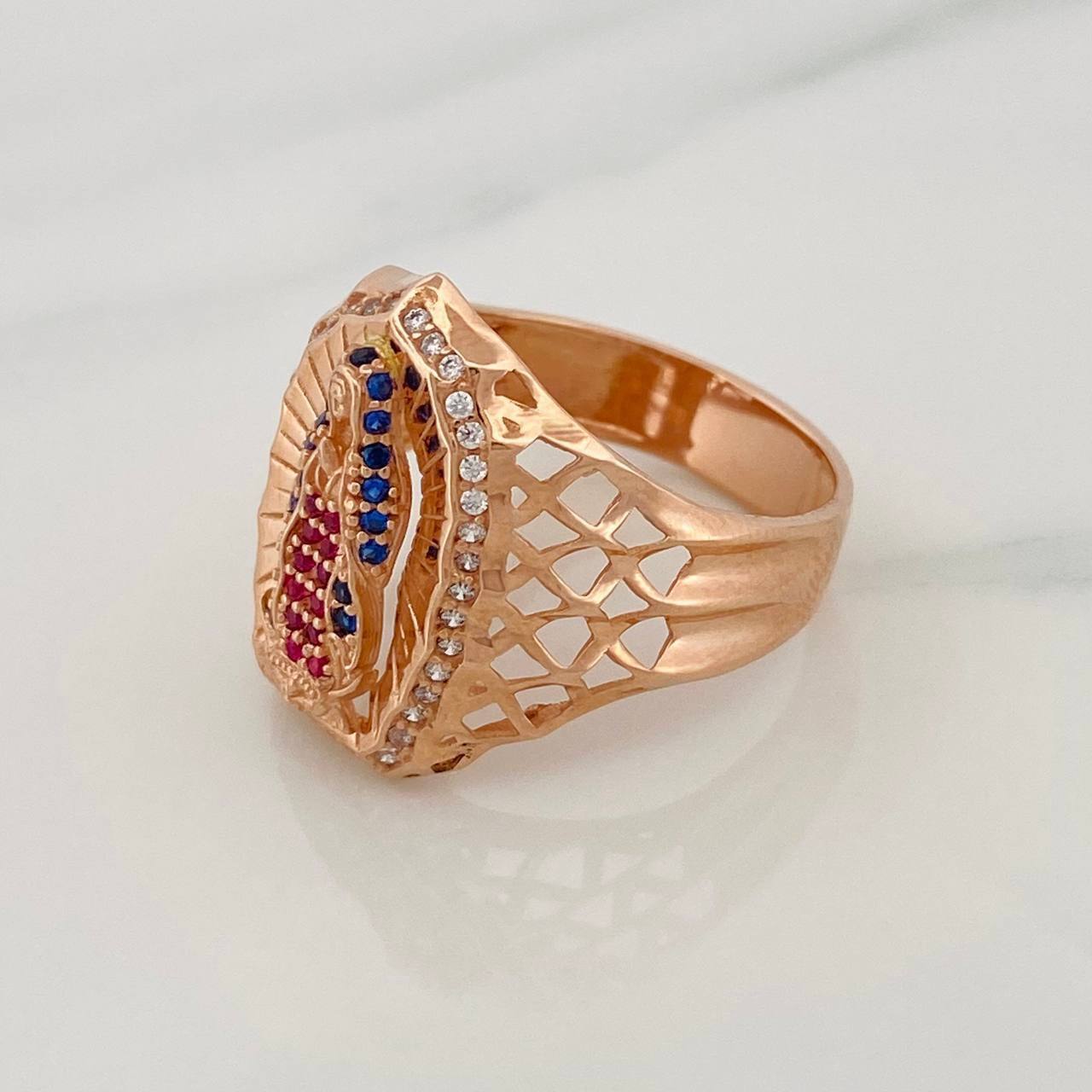 Anillo Virgen de Guadalupe 5.35g / T8 1/4 Oro Rosa 18K