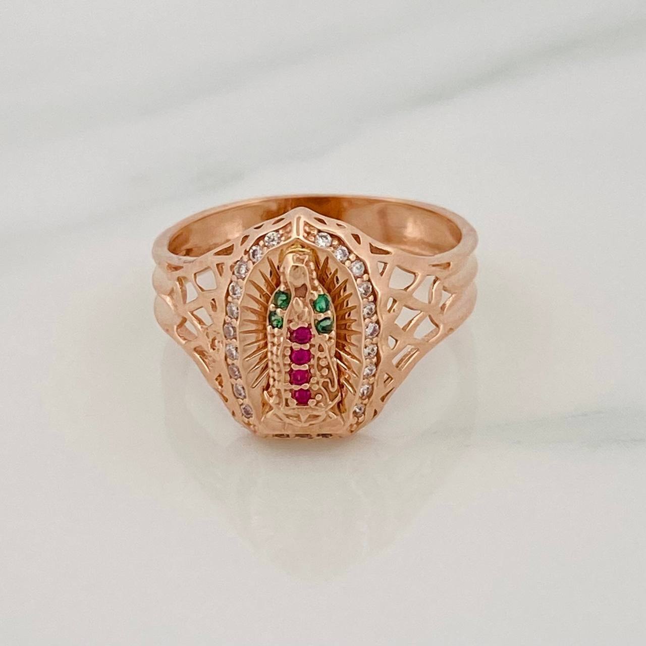 Anillo Virgen de Guadalupe 3.4g / T7 1/4 Oro Rosa 18K