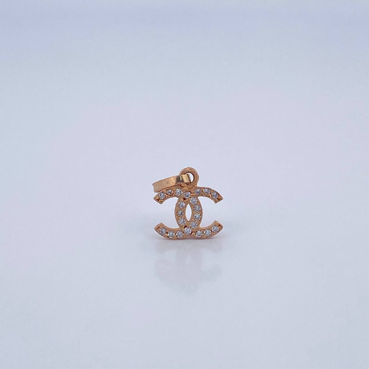 Dije Ola Cruzada 0.5gr / 1.3cm / Circones Blancos Oro Rosa &