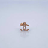 Dije Ola Cruzada 0.5gr / 1.3cm / Circones Blancos Oro Rosa &