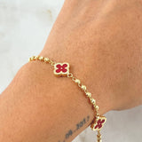 Pulso Militar Trebol 4.55gr / 19cm / Oro 18K