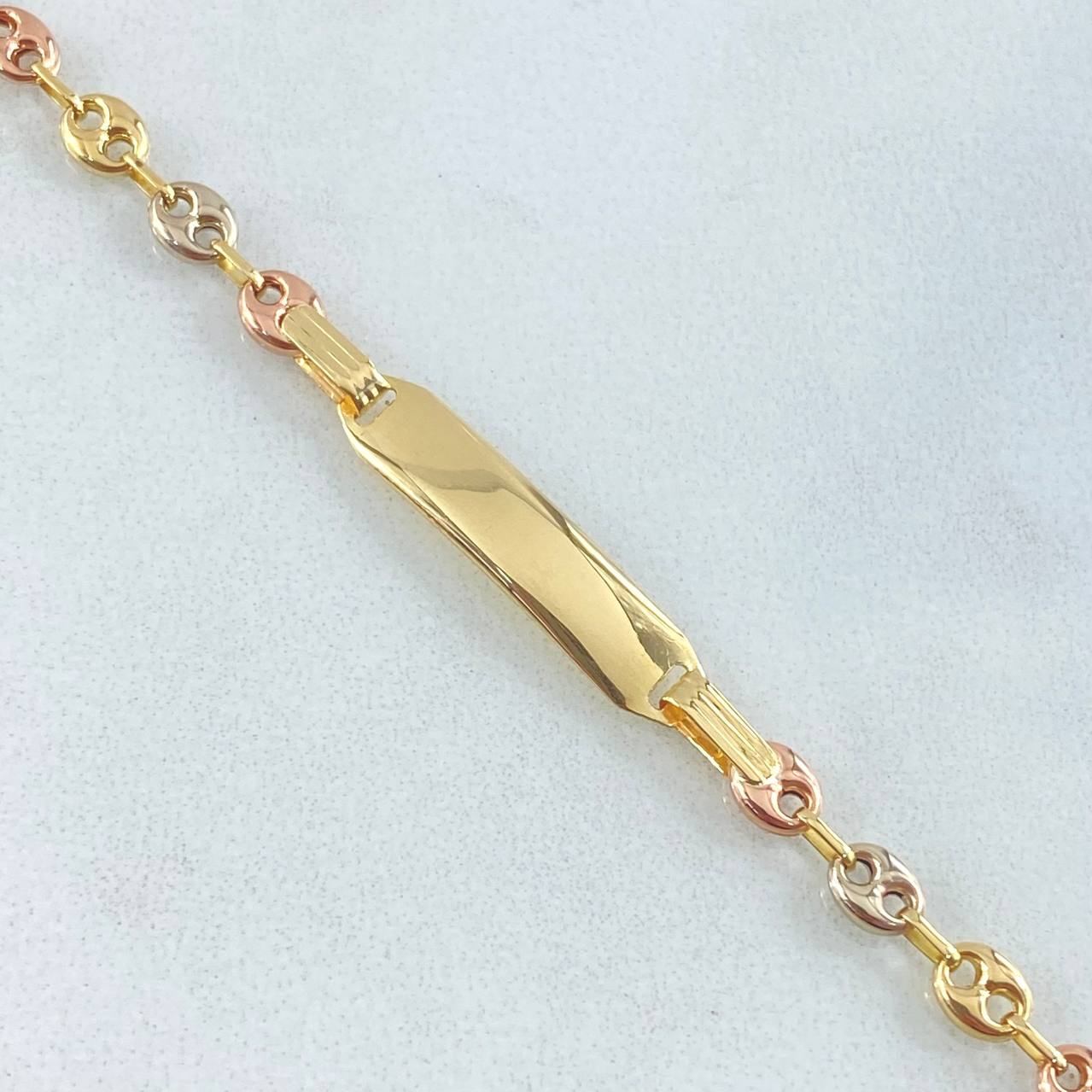 Pulso Bebé GC Placa Rectangular Bordeada 1.75gr / 14cm / Oro 18K