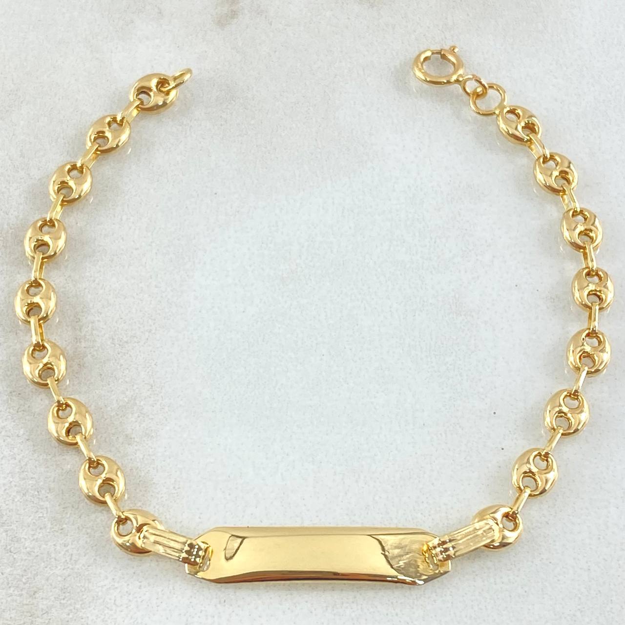 Pulso Bebé GC Placa Rectangular Bordeada 2.75gr / 17.5cm / Oro 18K