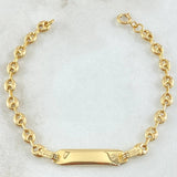 Pulso Bebé GC Placa Rectangular Bordeada 1.75gr / 13.5cm / Oro 18K