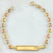 Pulso Bebé GC Placa Rectangular Punteada 1.8gr / 14cm / Oro 18K