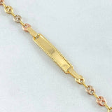 Pulso Bebé GC Placa Rectangular Punteada 1.8gr / 14cm / Oro 18K