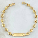 Pulso Bebé GC Placa Rectangular Bordeada 3gr / 16.5cm / Oro 18K
