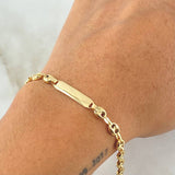 Pulso Bebé GC Placa Rectangular Bordeada 3gr / 16.5cm / Oro 18K