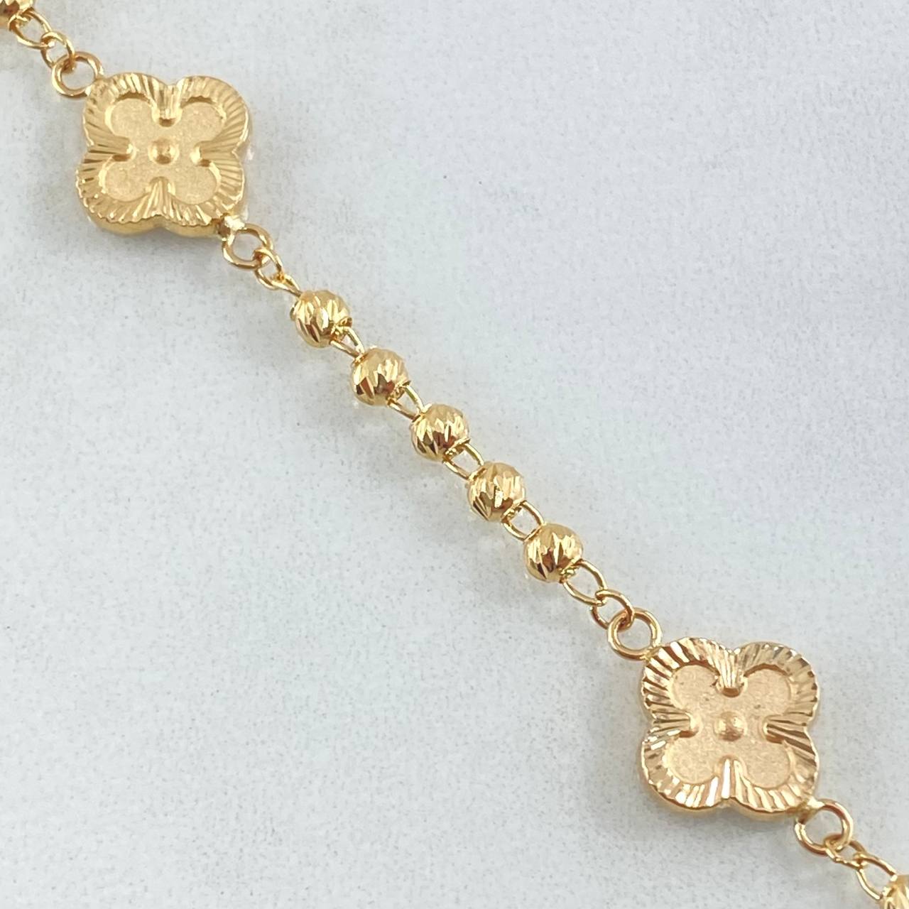Pulso Militar Trebol 4.35gr / 19cm / Oro 18K