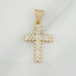 Dije Cruz 2g / 3cm Dos Oros Amarillo Blanco 18K