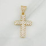 Dije Cruz 2g / 3cm Dos Oros Amarillo Blanco 18K