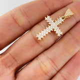 Dije Cruz 2g / 3cm Dos Oros Amarillo Blanco 18K