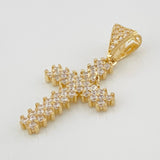 Dije Cruz 2g / 3cm Dos Oros Amarillo Blanco 18K